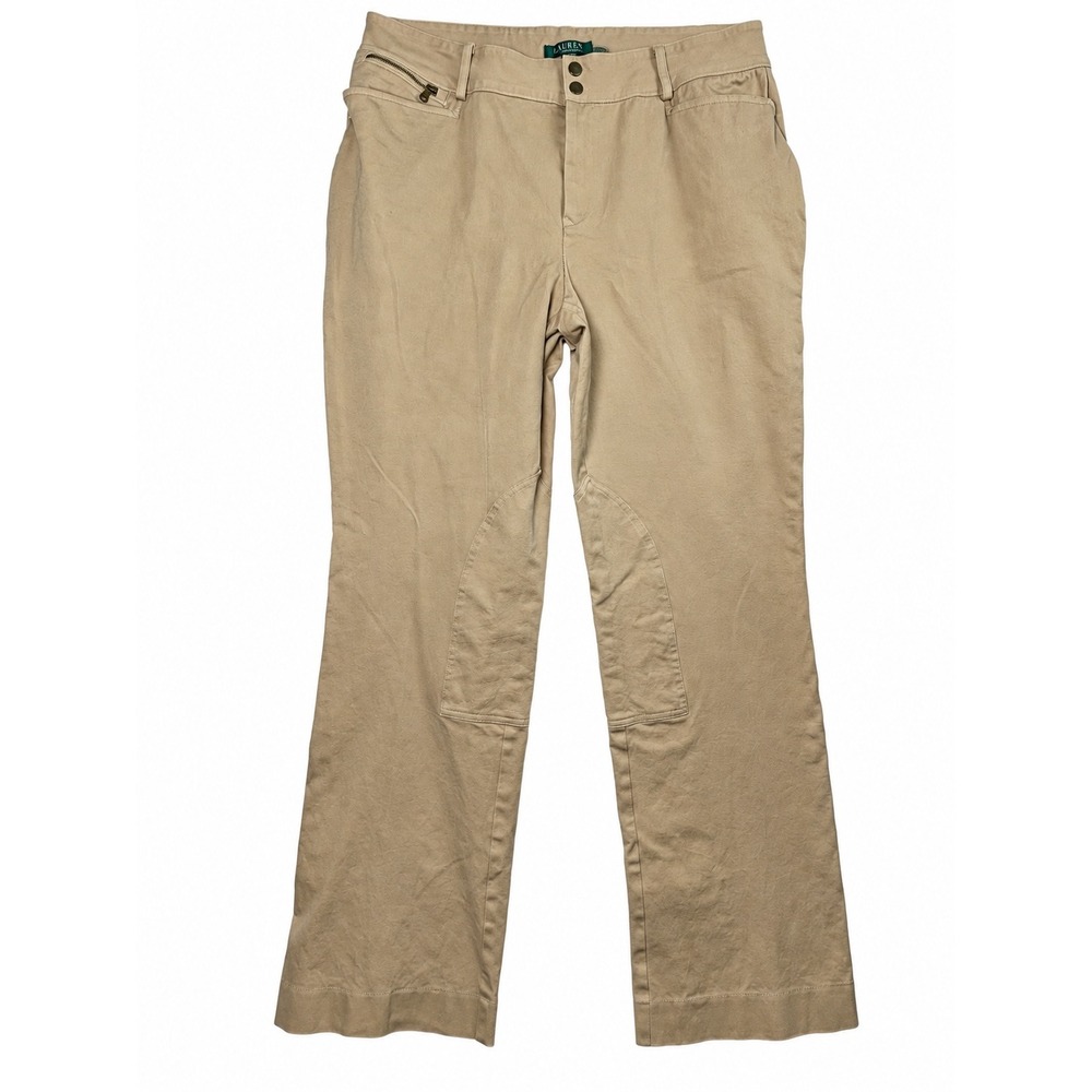 Lauren Ralph Lauren Equestrian Riding Pants Womens 14W Tan Khaki Twill